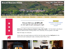Tablet Screenshot of breconbeaconshotels.com